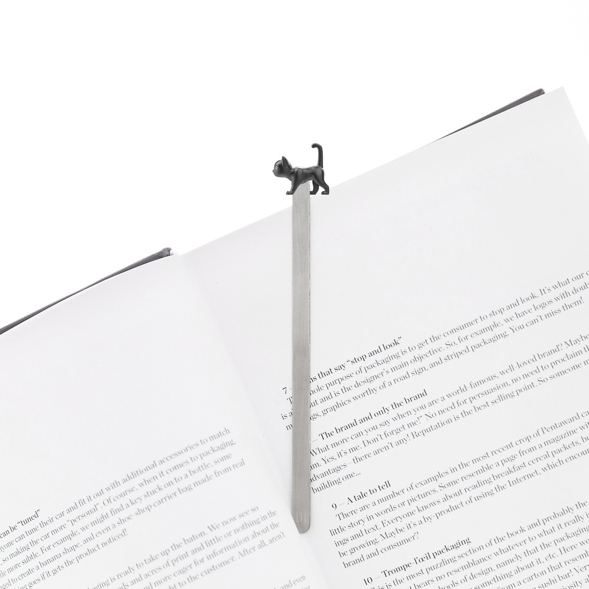 Marca livros Metalmorphose gato preto com olhos verdes 4