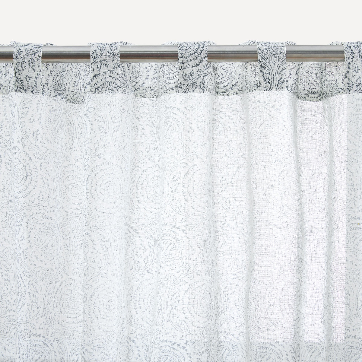 Cortina Confecionada com Presilhas Irene Azul-3