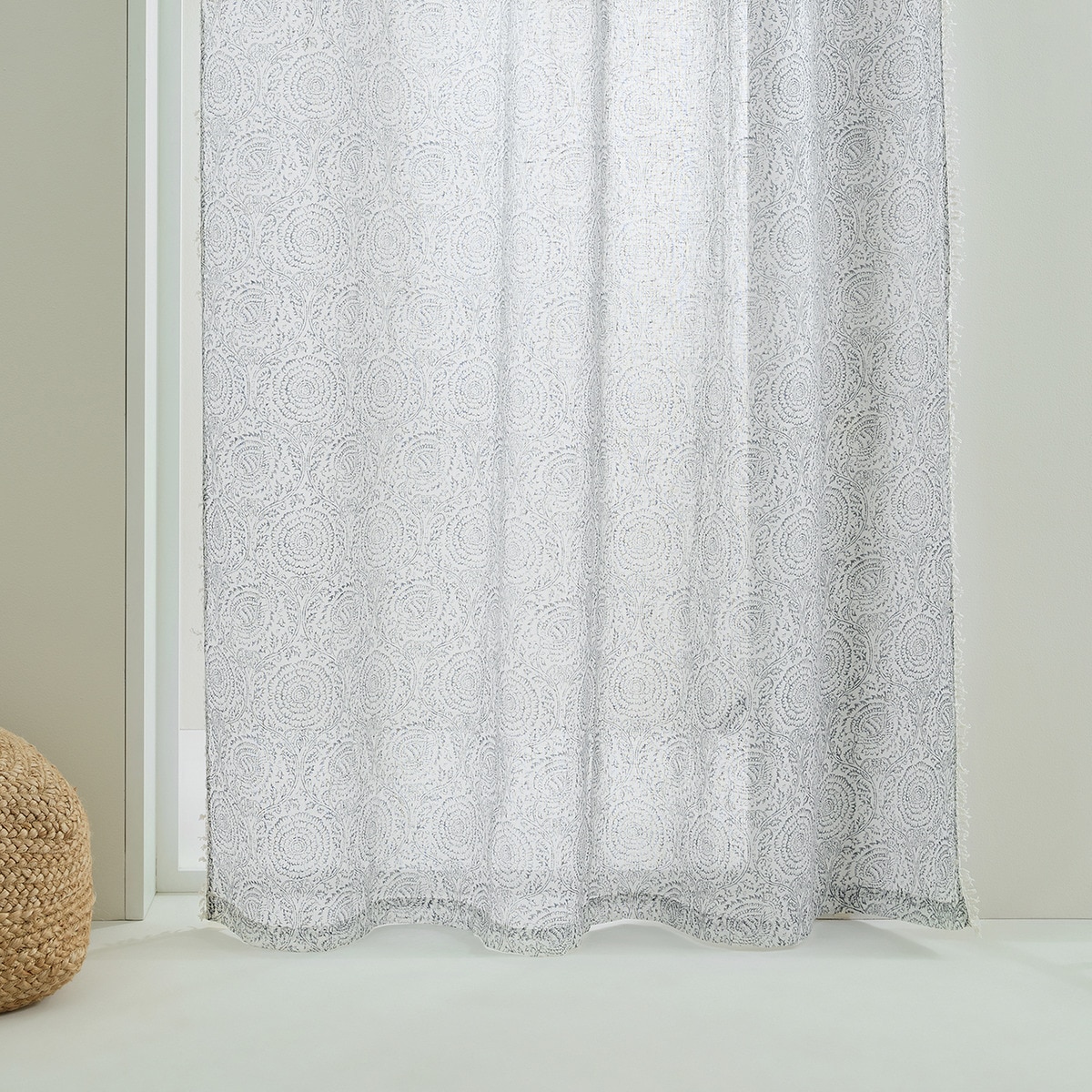 Cortina Confecionada com Presilhas Irene Azul-1