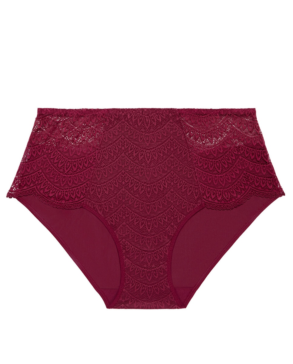 Cueca de cintura subida Karma lisa Grená-3