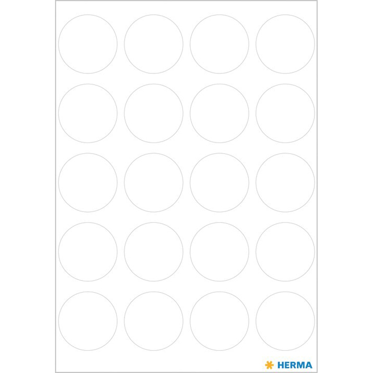 Autocolantes vario redondo cor 19mm Herma branco Branco / Azul-2