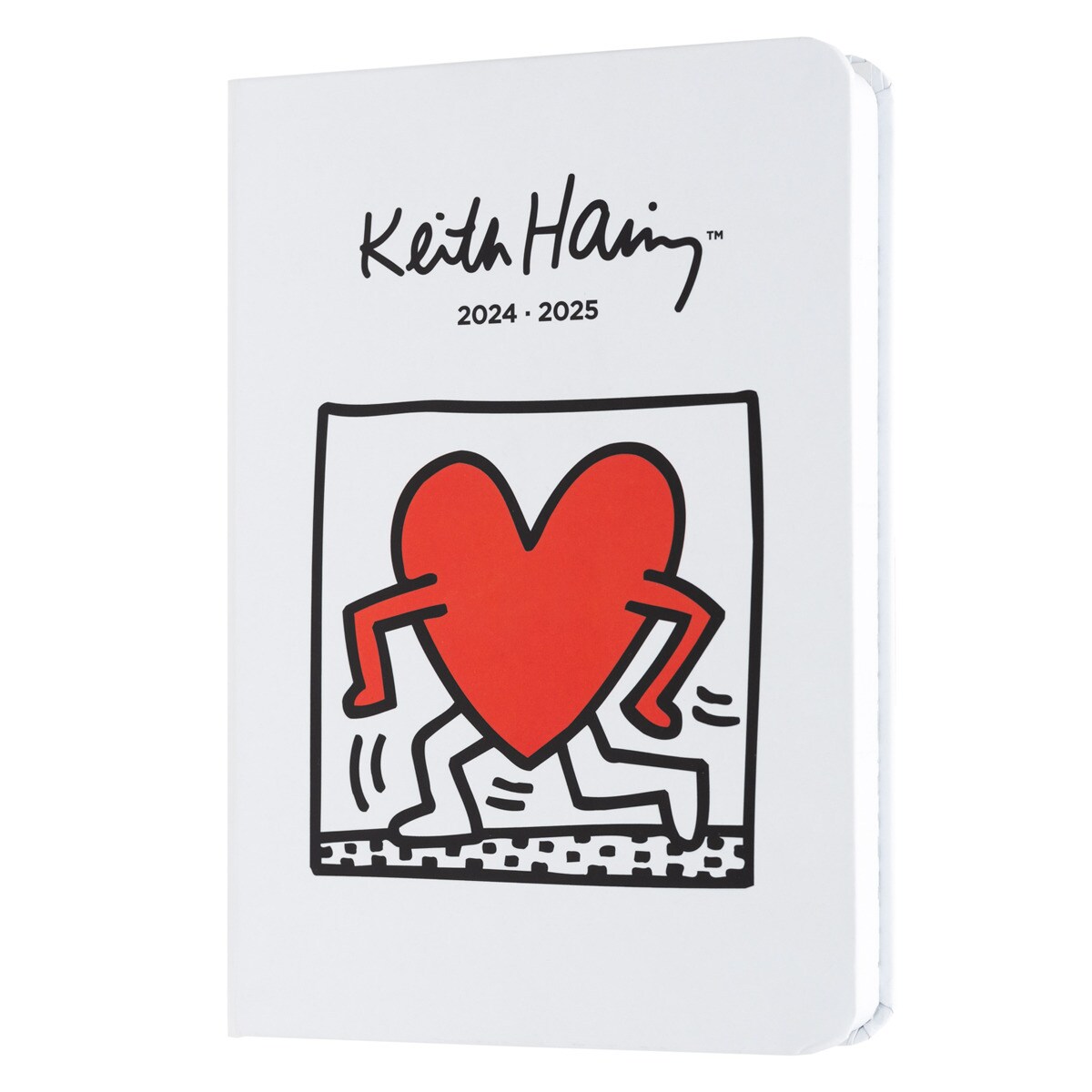 Agenda escolar 2024/2025 semana vista pocket 17 meses Keith Haring Erik branco Branco / Vermelho-2