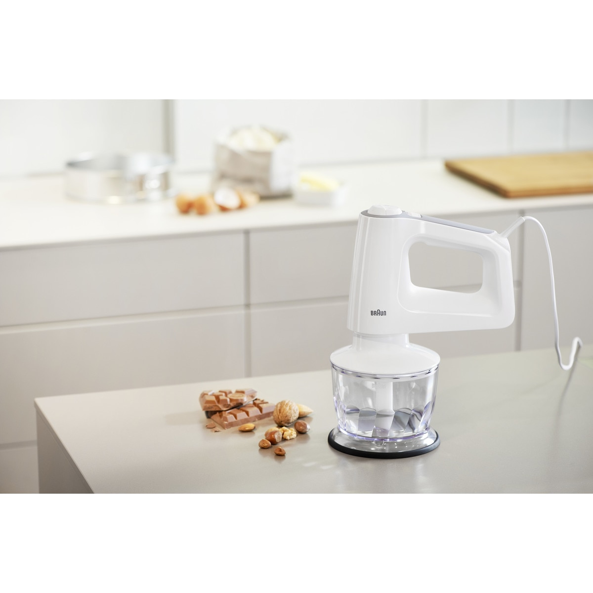 Batidora amasadora Braun MultiMix HM3135 con tecnología SmartMix Blanco-2