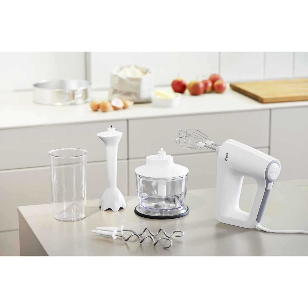 Batidora amasadora Braun MultiMix HM3135 con tecnología SmartMix Blanco-6