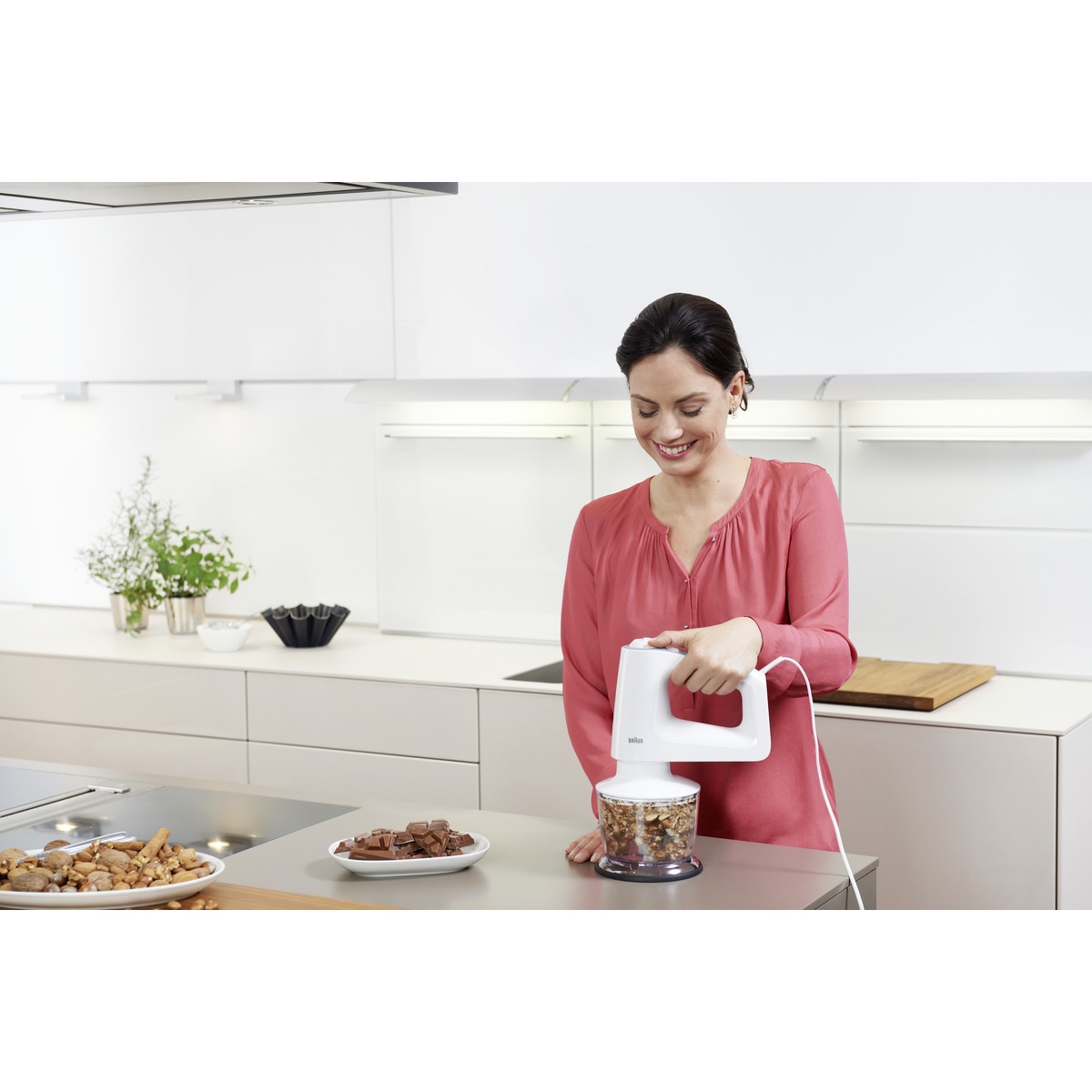 Batidora amasadora Braun MultiMix HM3135 con tecnología SmartMix Blanco-5
