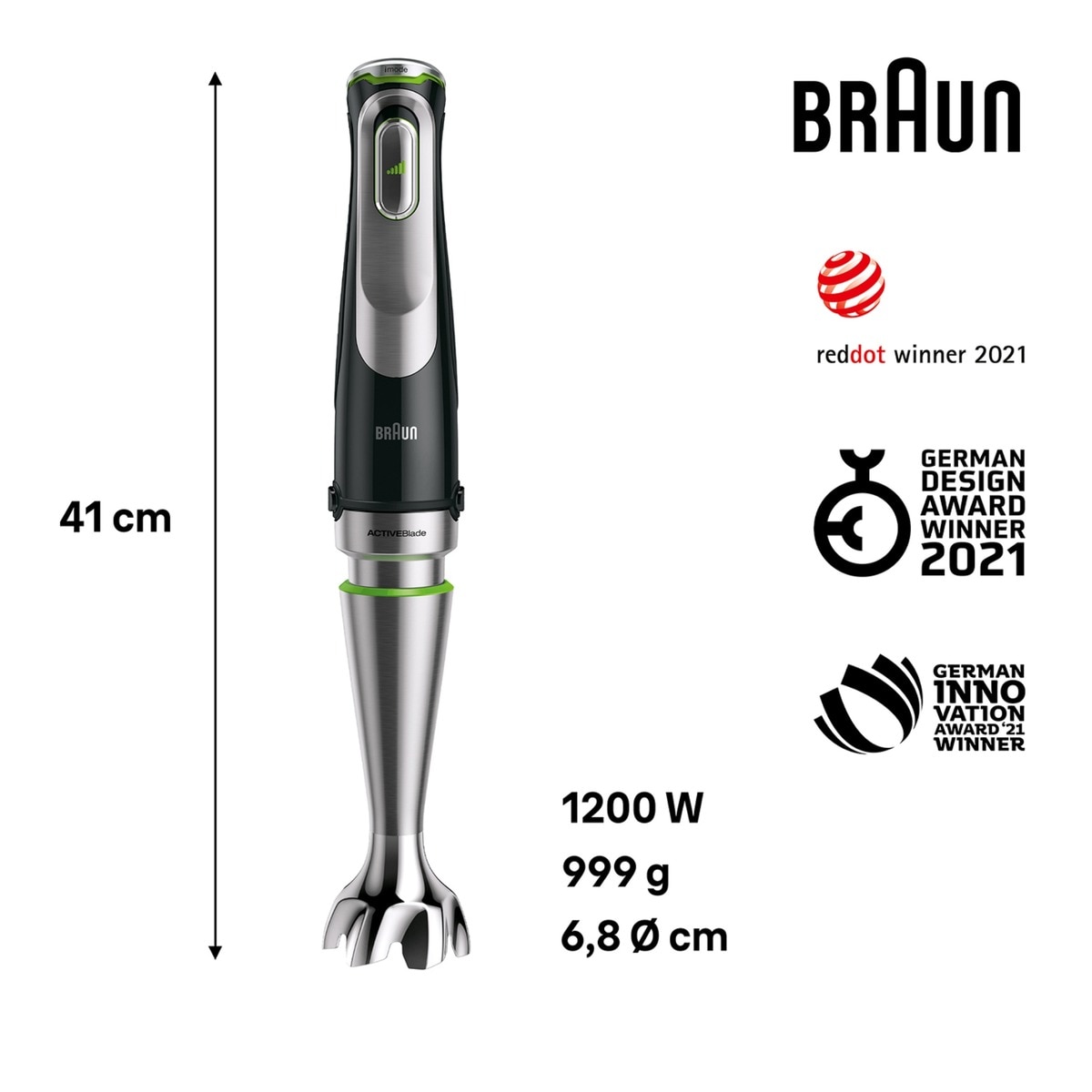 Batidora de mano Braun Minipimer MultiQuick 9 MQ9135XI SmartSpeed avanzado Negro-8