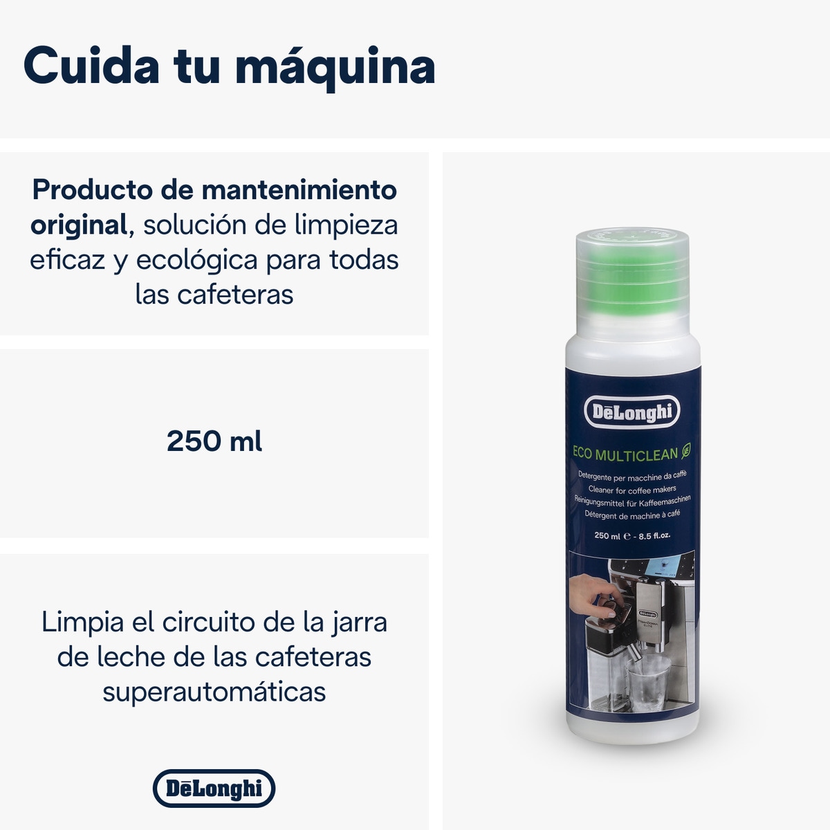 Limpiador de vaporizadores de leche De'Longhi Ecodecal para cafeteras superautomáticas 2