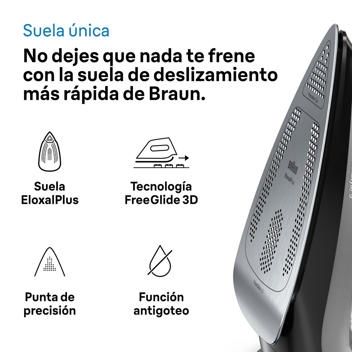 Plancha de vapor Braun TexStyle 9 con suela EloxalPlus Negro-3