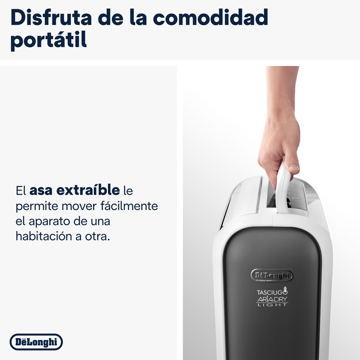 Deshumidificador De'Longhi Tasciugo AriaDry Light DNS65 silencioso bajo consumo Blanco / Gris-5