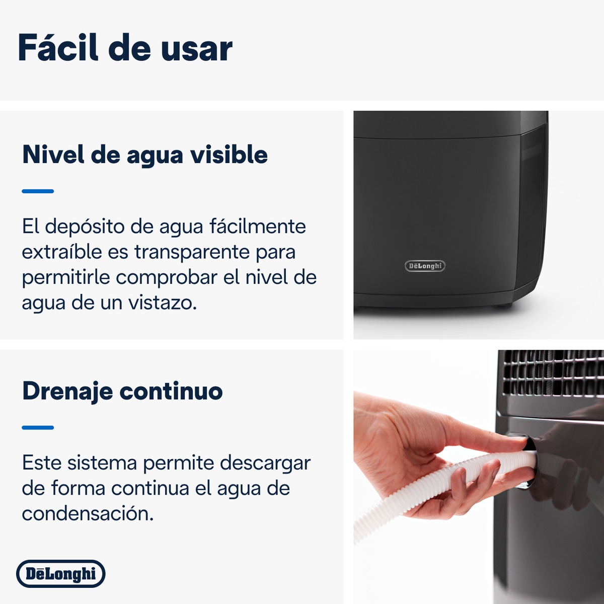 Deshumidificador y purificador De'Longhi DDSX 220WFA Gris-6
