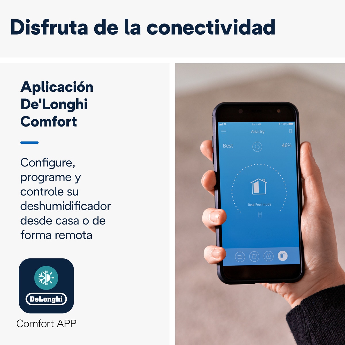 Deshumidificador y purificador De'Longhi DDSX 220WFA Gris-3
