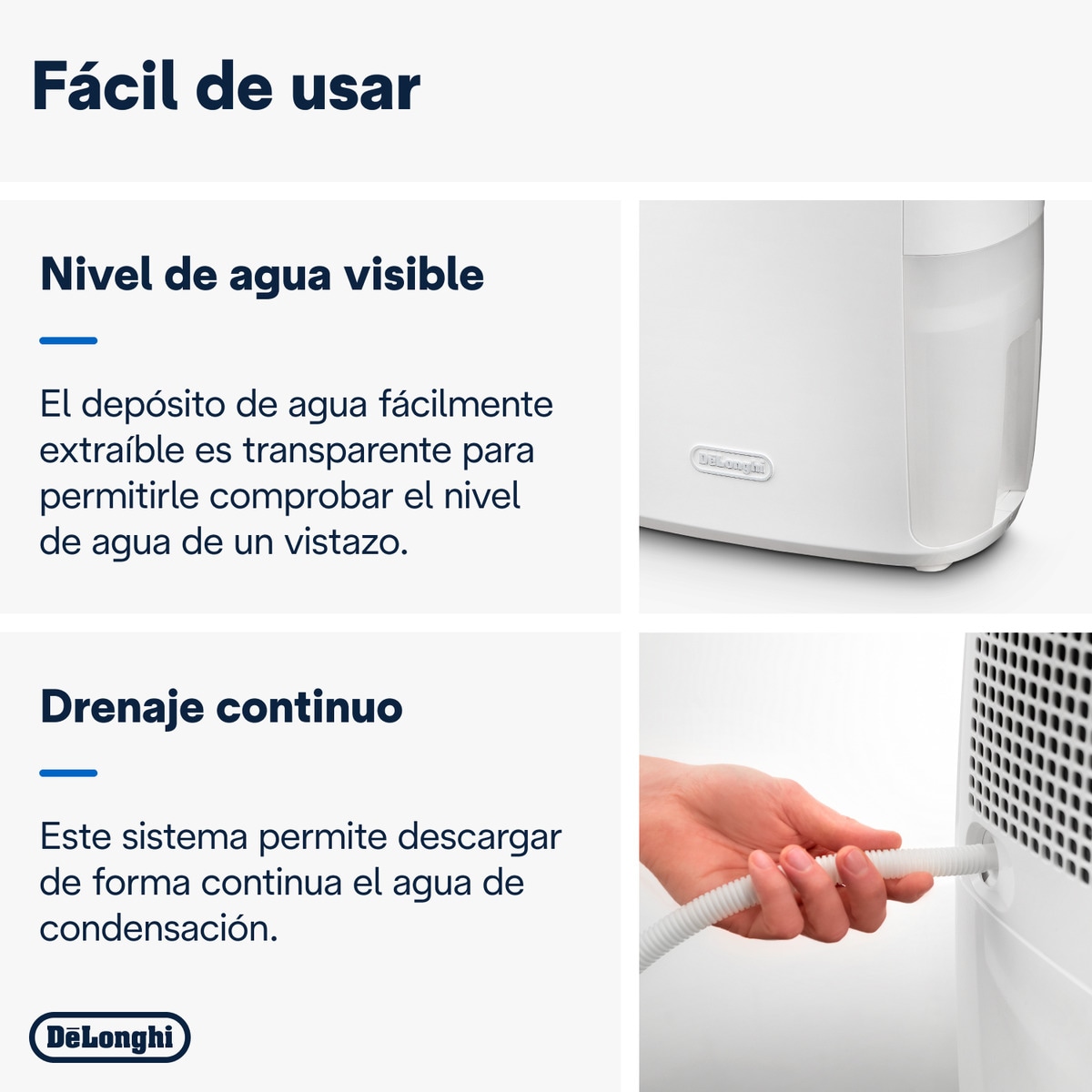 Deshumidificador De'Longhi Tasciugo AriaDry DEX210SF con nivel de ruido reducido Blanco-5