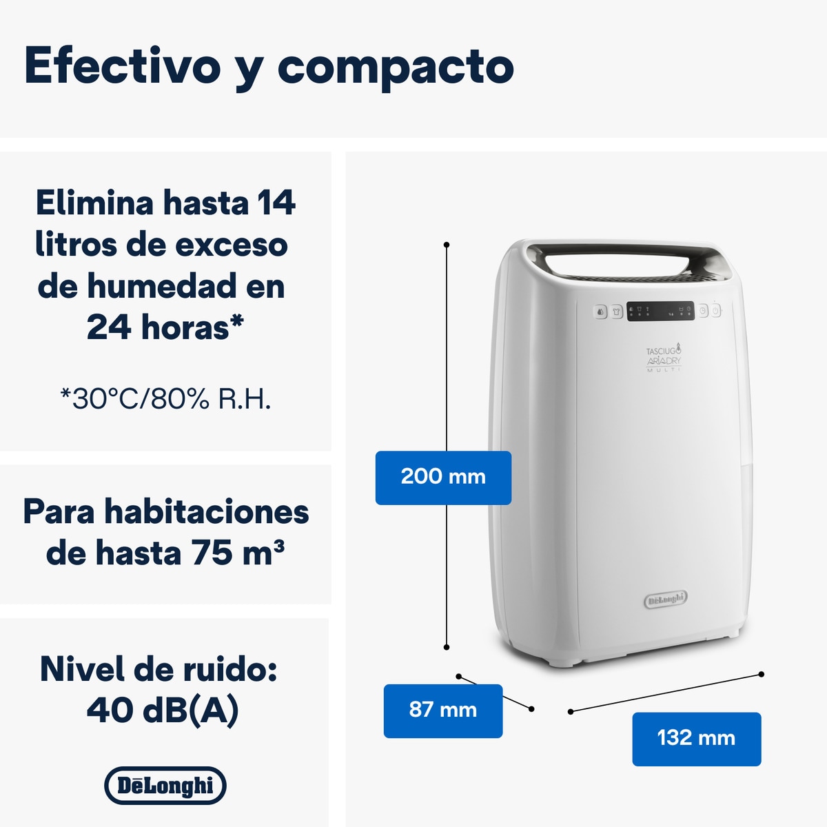 Deshumidificador De'Longhi Tasciugo AriaDry Multi DEXD216RF con función de secado de ropa 2