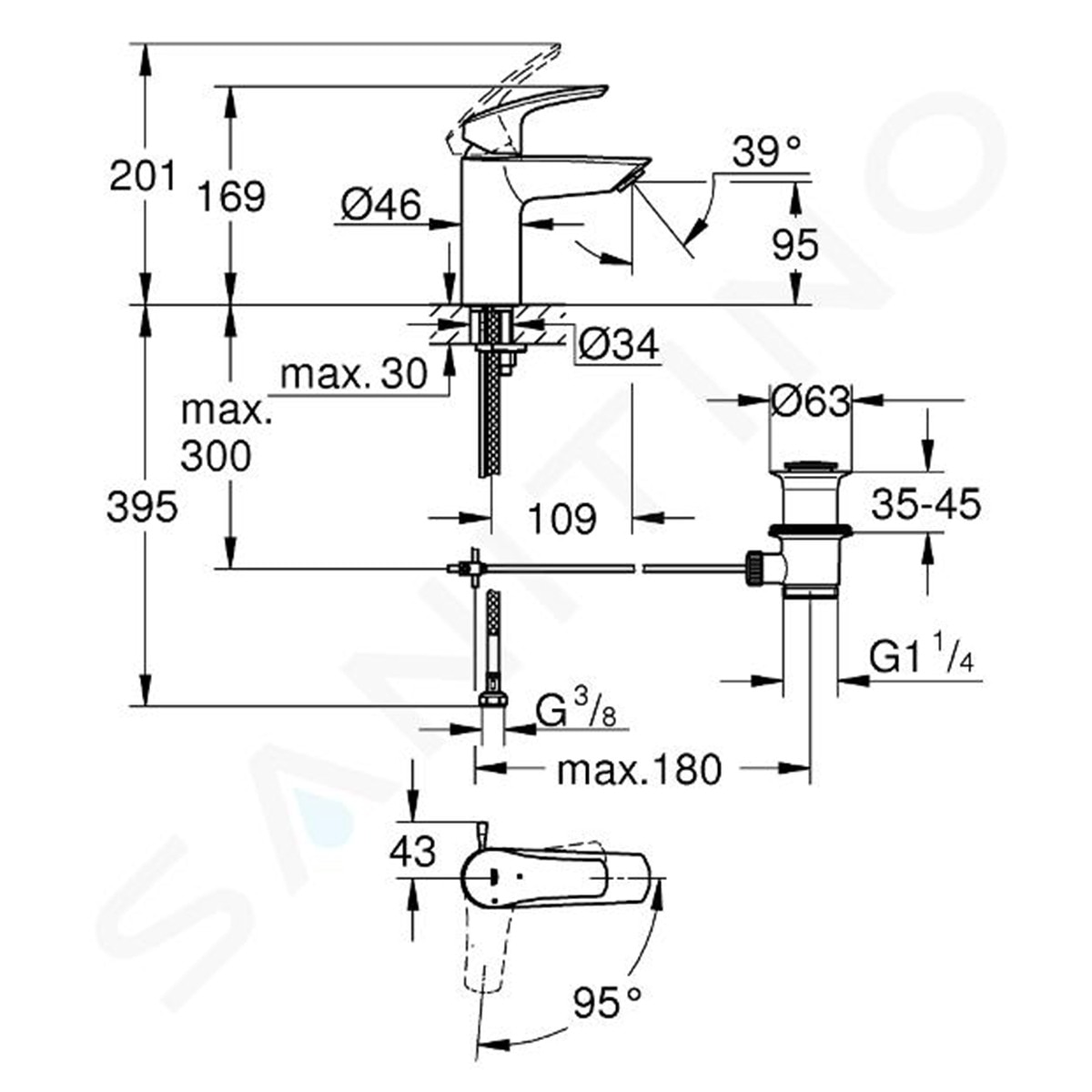 Rubinetto Lavabo Grohe Eurosmart - Miscelatore Monocomando Cromato Per Bagno - Foto 2