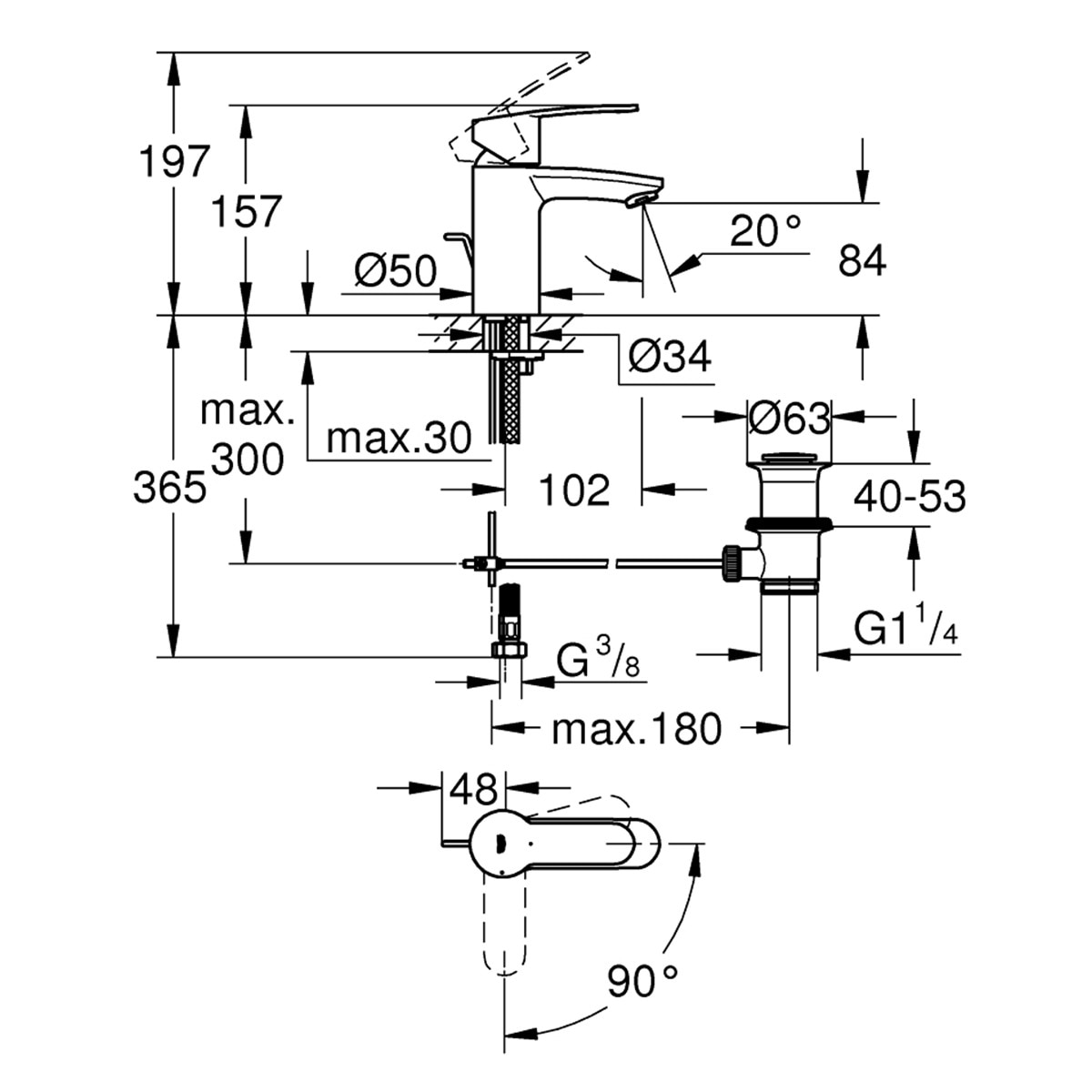 Grohe 3355220E Eurostyle Cosmopolitan miscelatore lavabo cromo