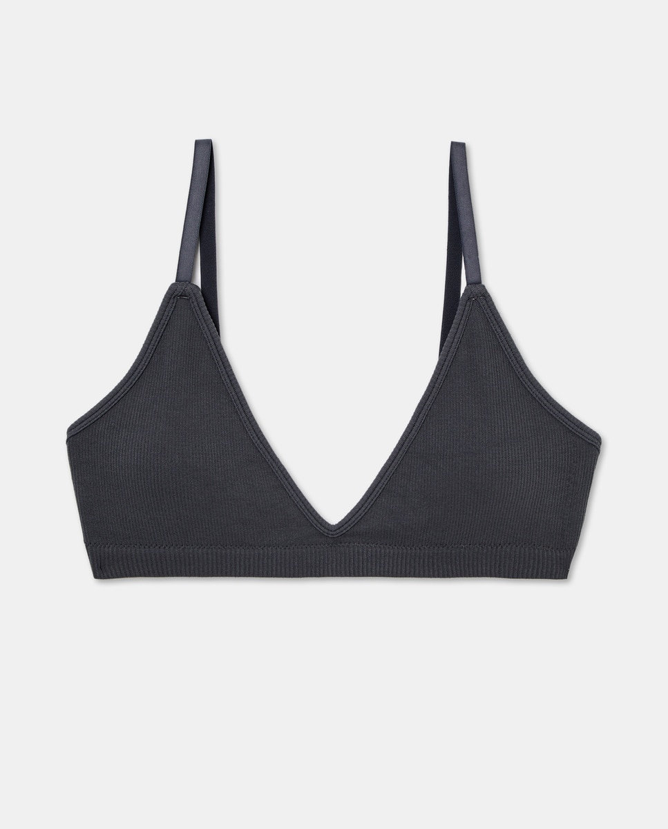 Sujetador canalé Gris oscuro-3