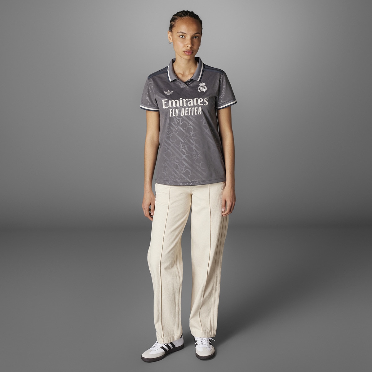 T-shirt de Mulher 3.º Equipamento Real Madrid 24/25 Cinzento-11