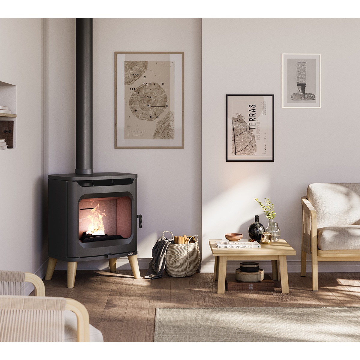 Estufa Leña Flos Wood Negro-4