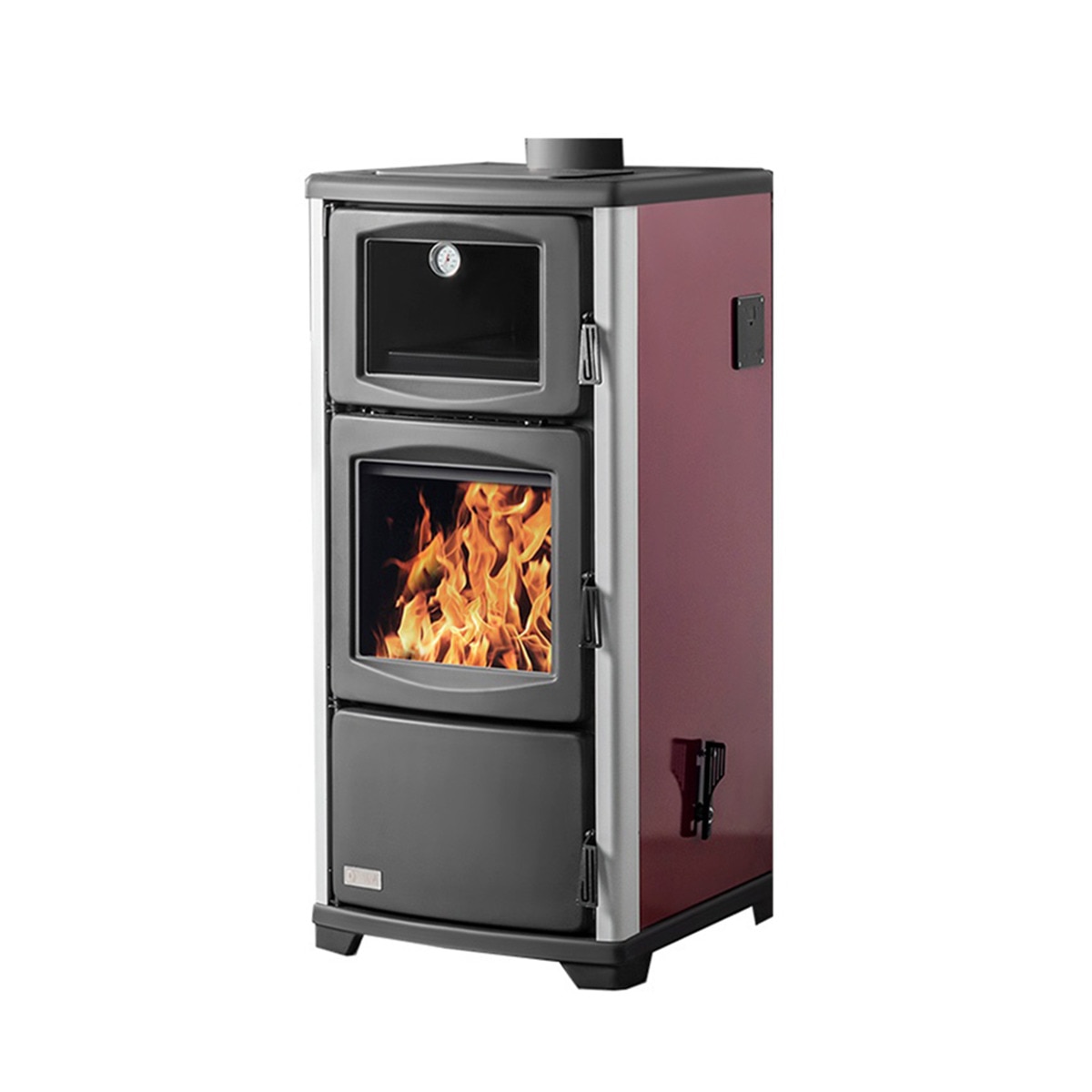 Estufa de Leña Calefactora TK29 con Horno Negro / Burdeos-2