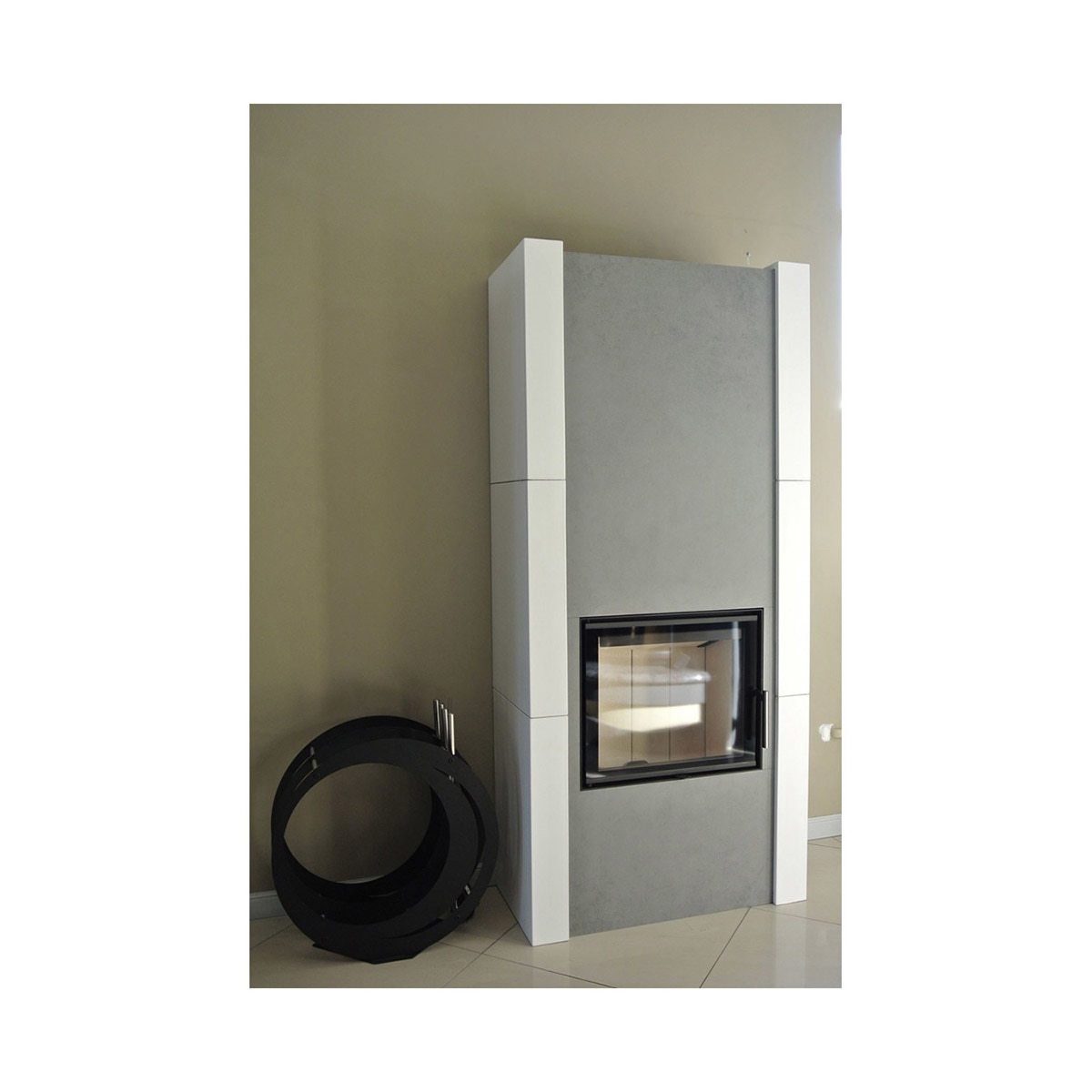 Chimenea Leña Heat F66/41 Slim Frontal Negro-4