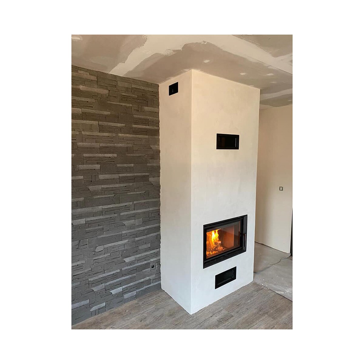 Chimenea Leña Heat F66/41 Slim Frontal Negro-6