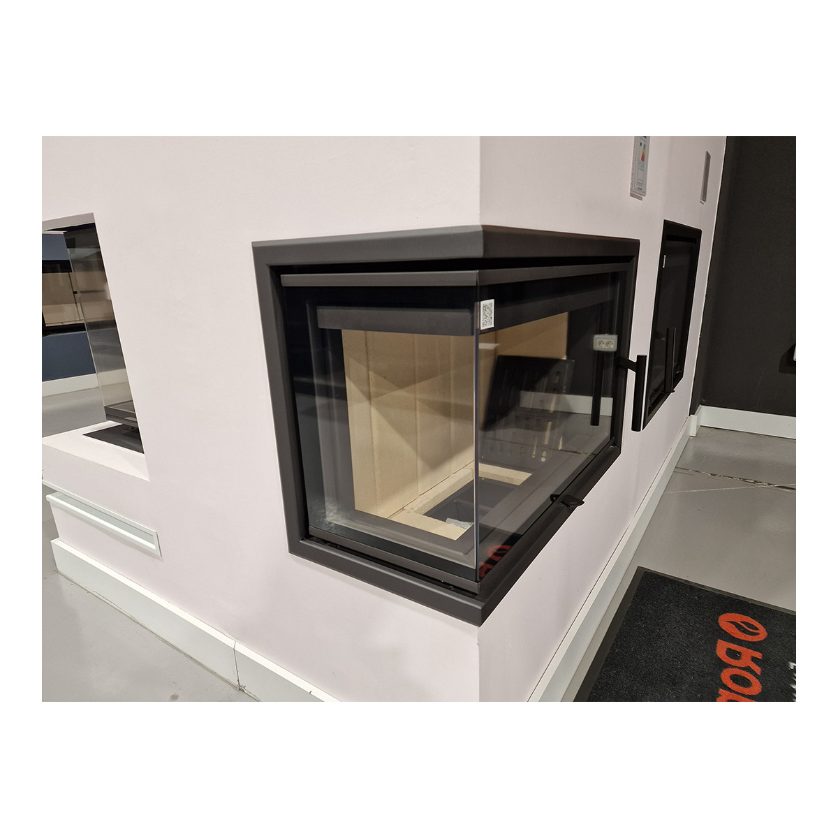 Chimenea Leña Heat F58/31 Esquinera Izquierda Puerta Lateral Negro-3
