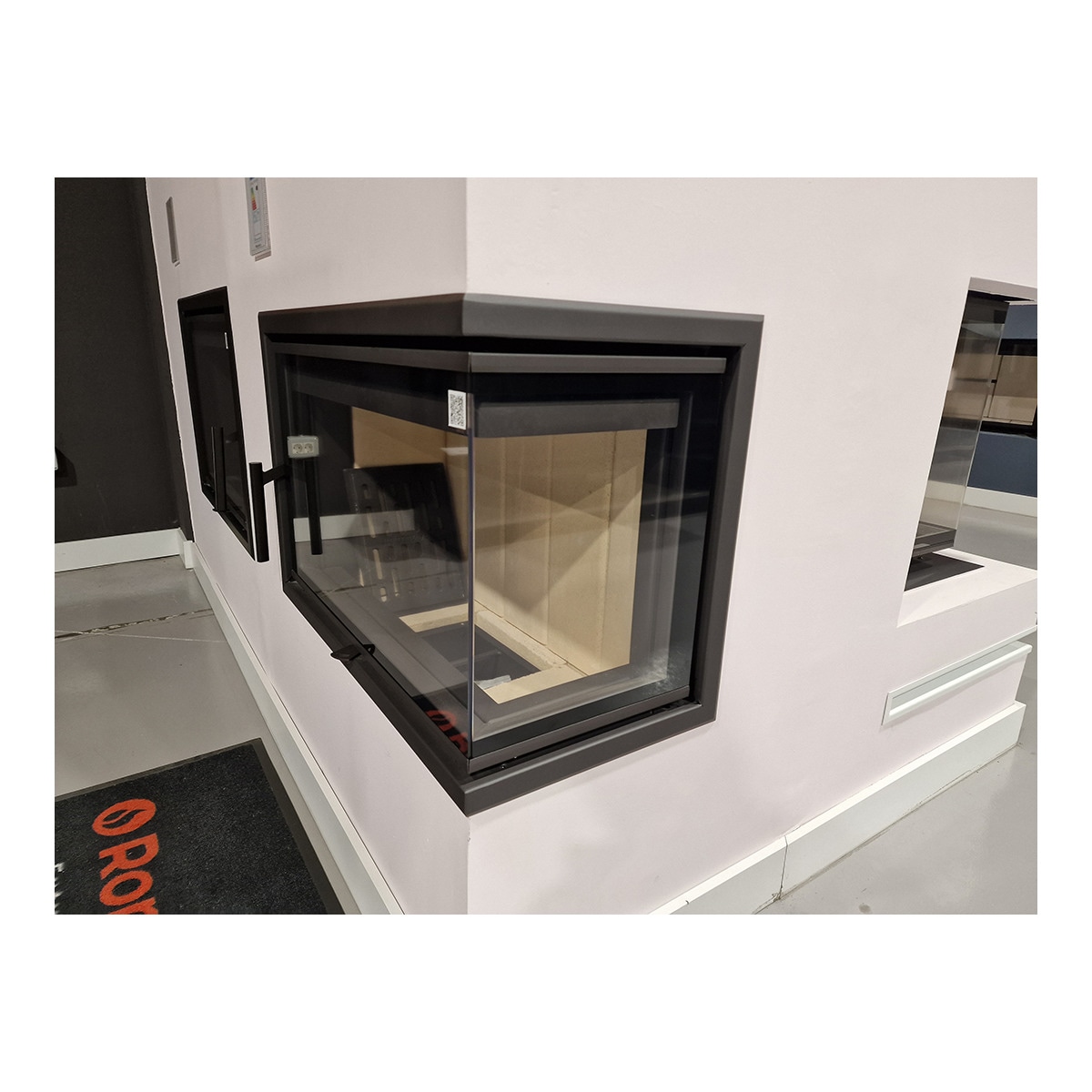 Chimenea Leña Heat F68/31 Esquinera Derecha Puerta Lateral Negro-3