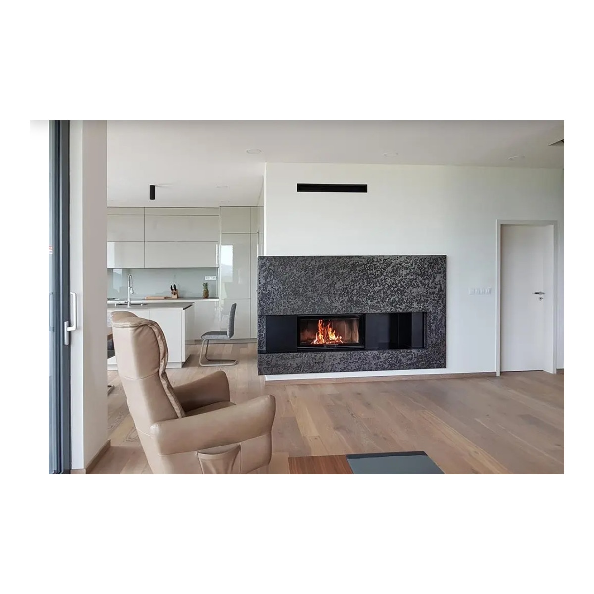 Chimenea Leña Heat FG107/47 Frontal Negro / Gris-4