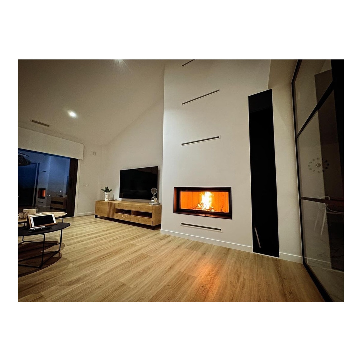 Chimenea Leña Heat FG107/47 Frontal Negro / Gris-6