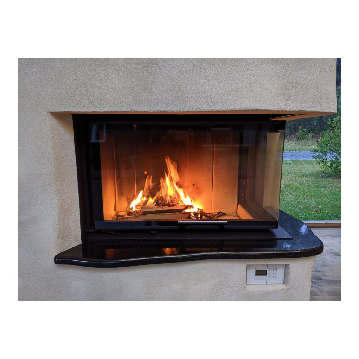 Chimenea Leña Heat E2G65/40 Esquinera Derecha Negro / Gris-6