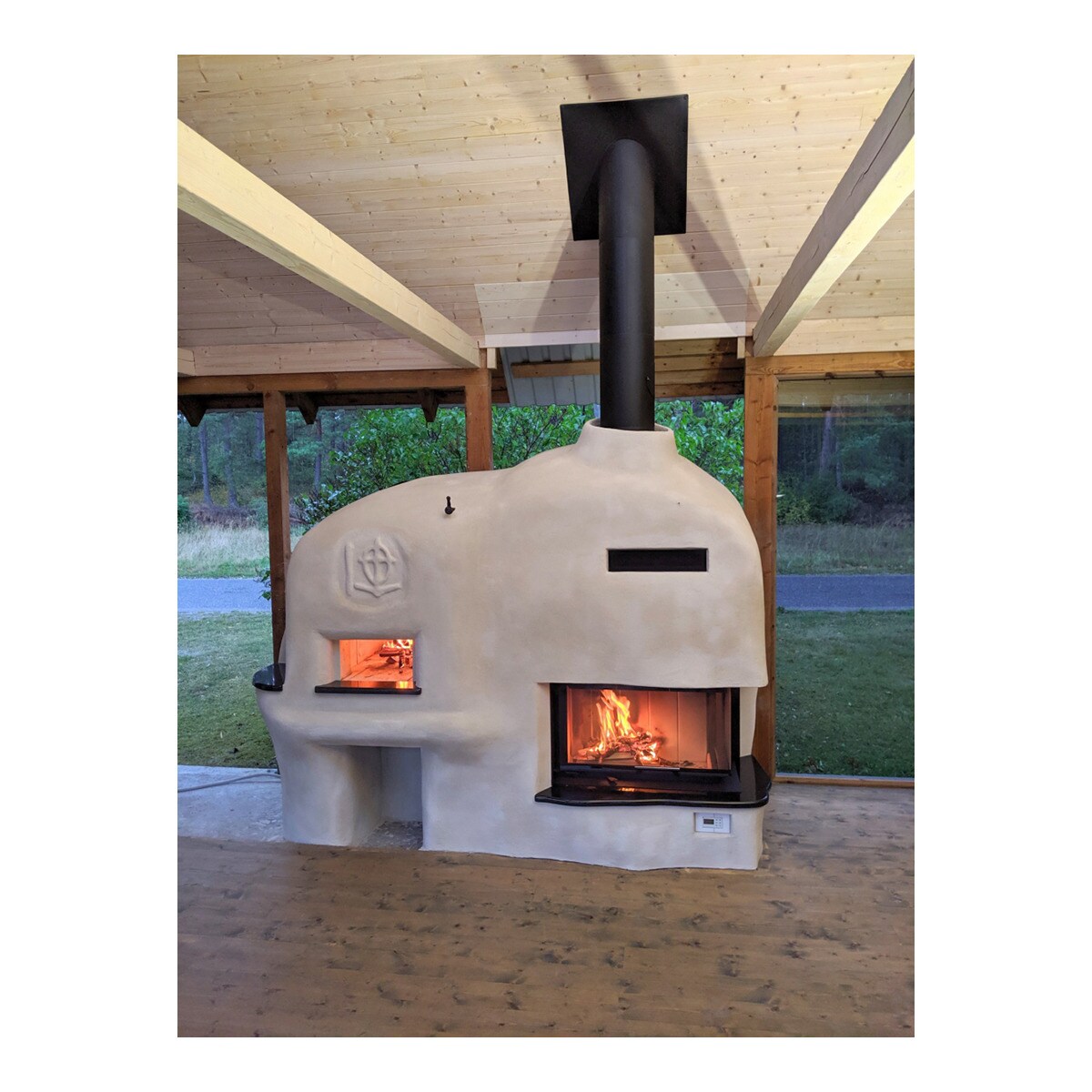 Chimenea Leña Heat E2G65/40 Esquinera Derecha Negro / Gris-7