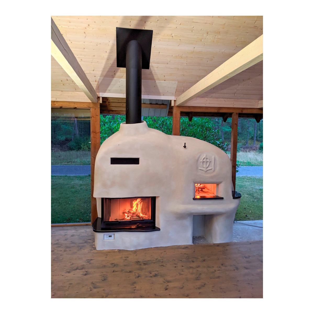 Chimenea Leña Heat E2G81/40 Esquinera Izquierda Negro / Gris-4