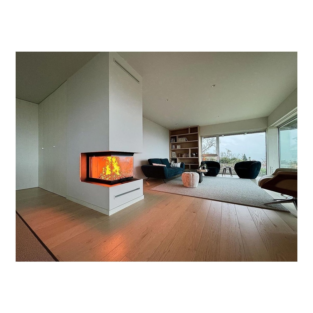 Chimenea Leña Heat RD3G 50/47 Separador Ambientes Negro / Gris-3