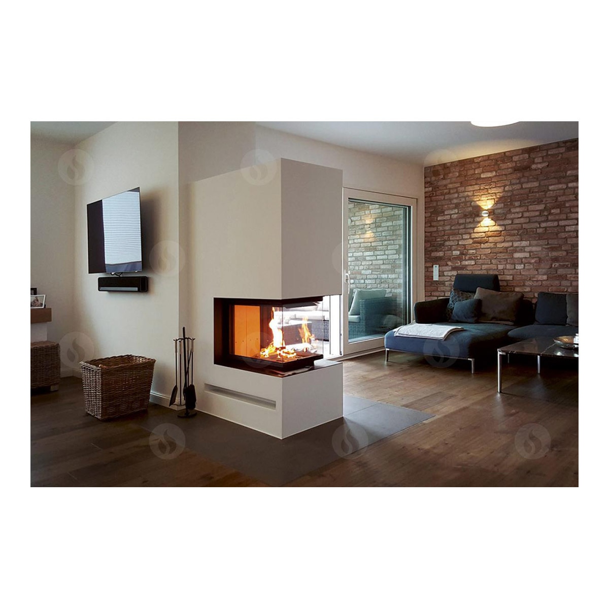 Chimenea Leña Heat RD3G 50/47 Separador Ambientes Negro / Gris-5