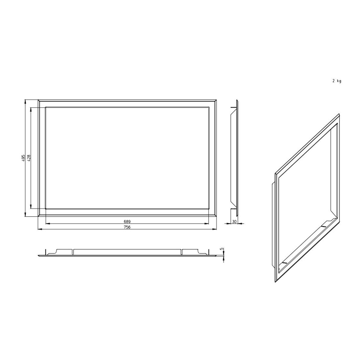 Marco de 4 lados para Chimenea Heat F66/41 Negro-2