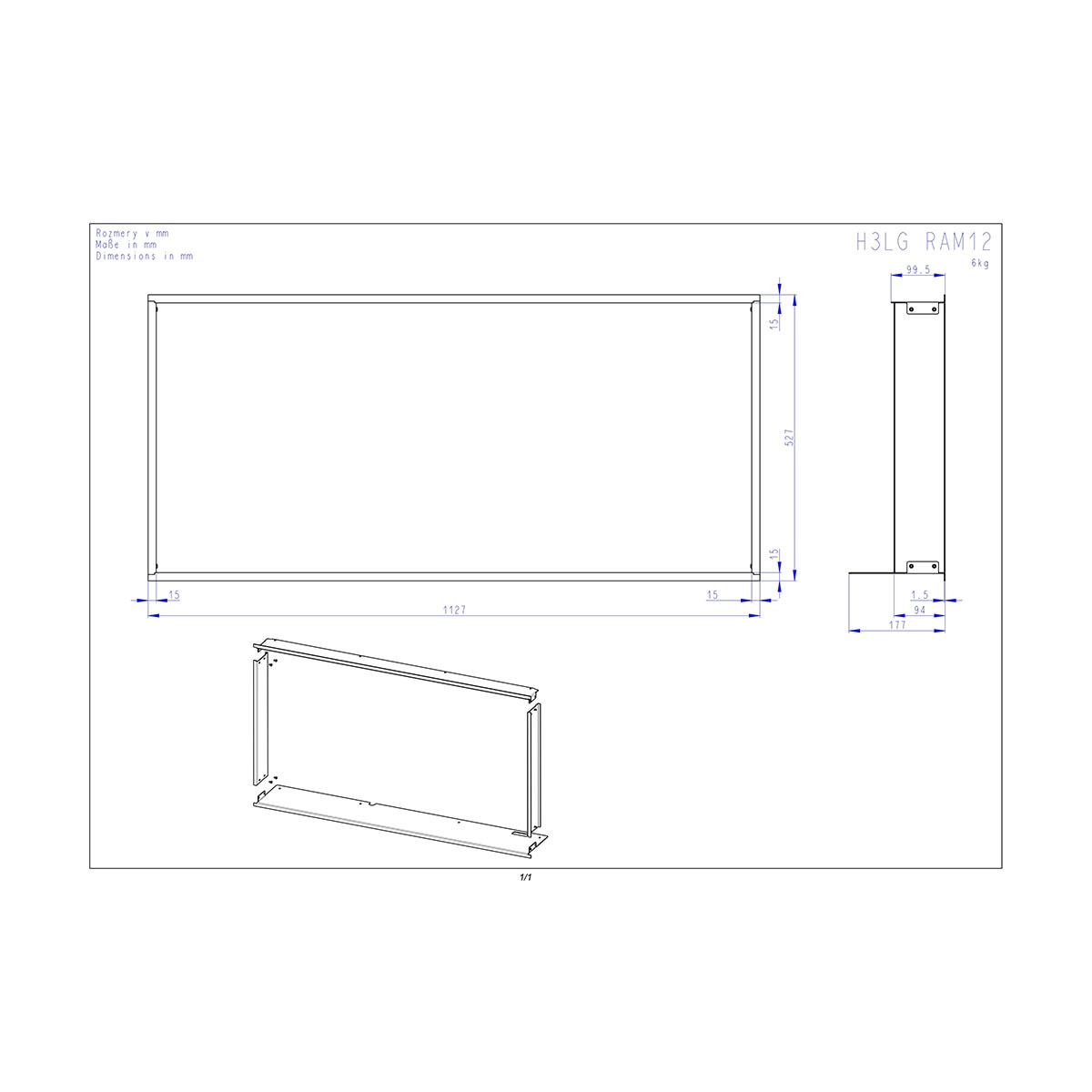 Marco de 4 lados para Chimenea Heat FG107/47 Negro-2