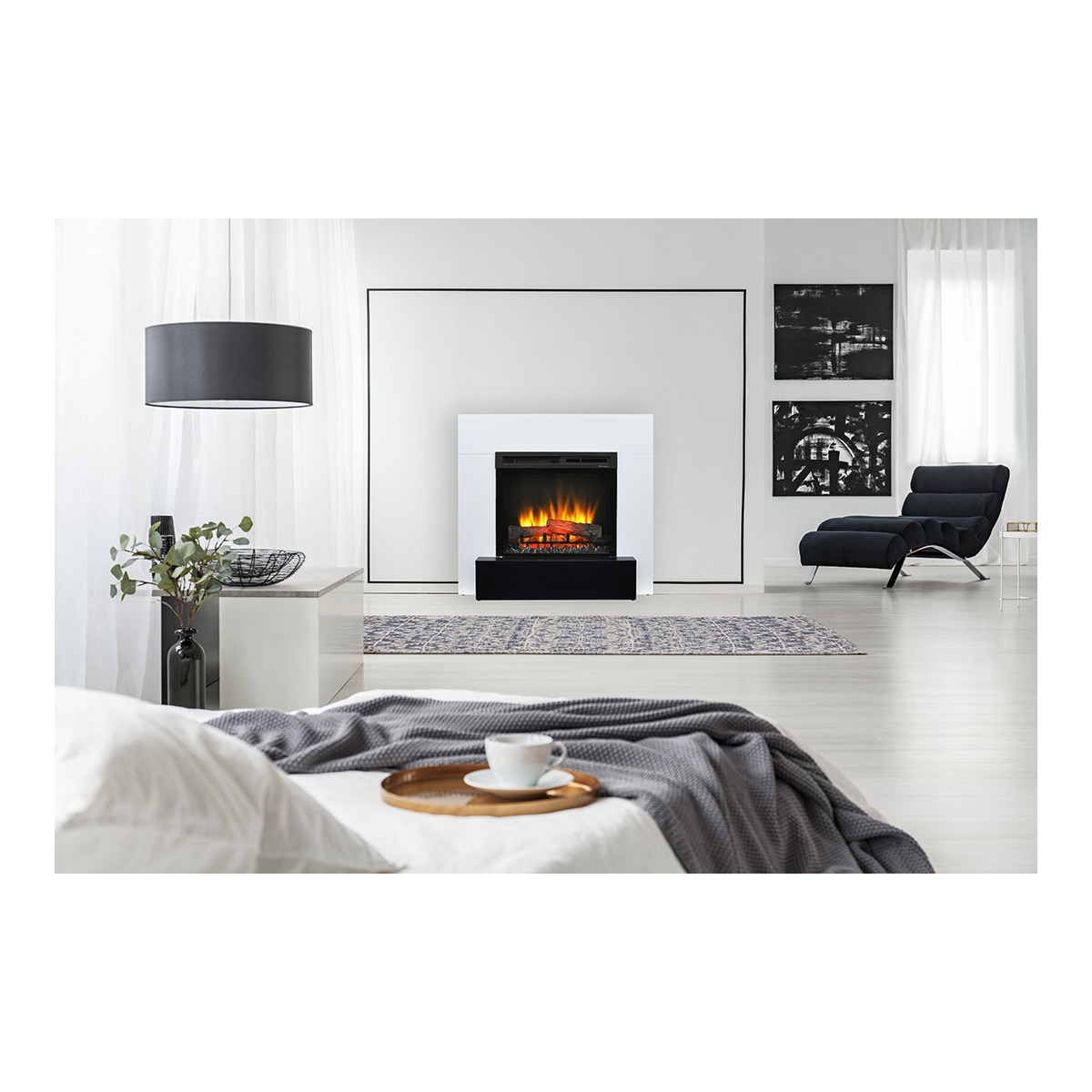 Chimenea Eléctrica Lucid Blanco / Negro-8