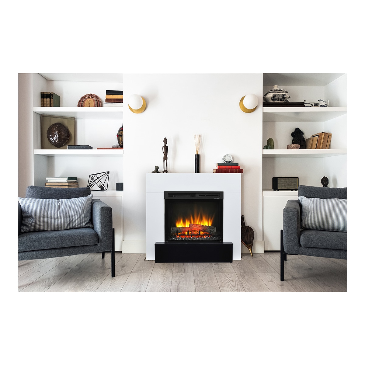 Chimenea Eléctrica Lucid Blanco / Negro-9