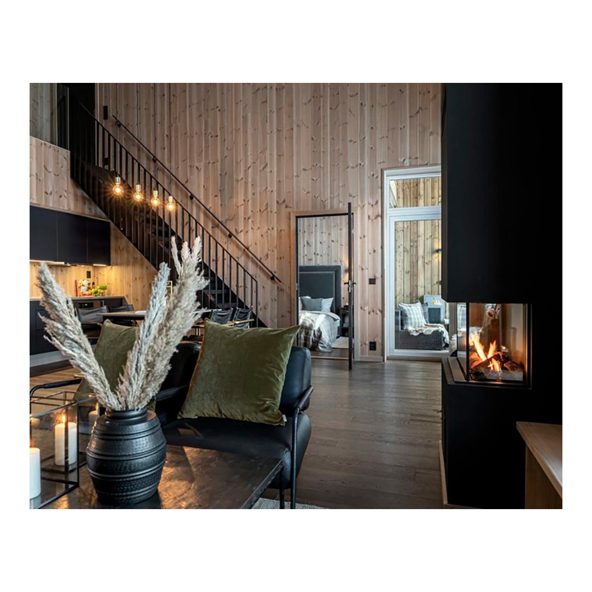 Chimenea Gas Natural Pano 650 2 Esquinas Negro-3