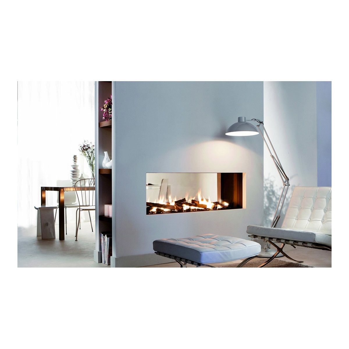 Chimenea Gas Natural Pano 650 Túnel Doble Cara Negro-2