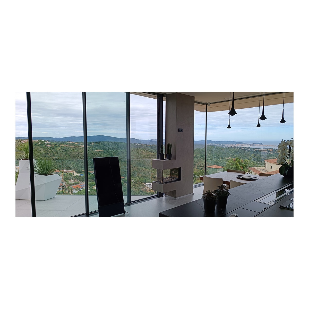 Chimenea Gas Natural Pano 650 Modelo Separador de Ambientes Negro-3