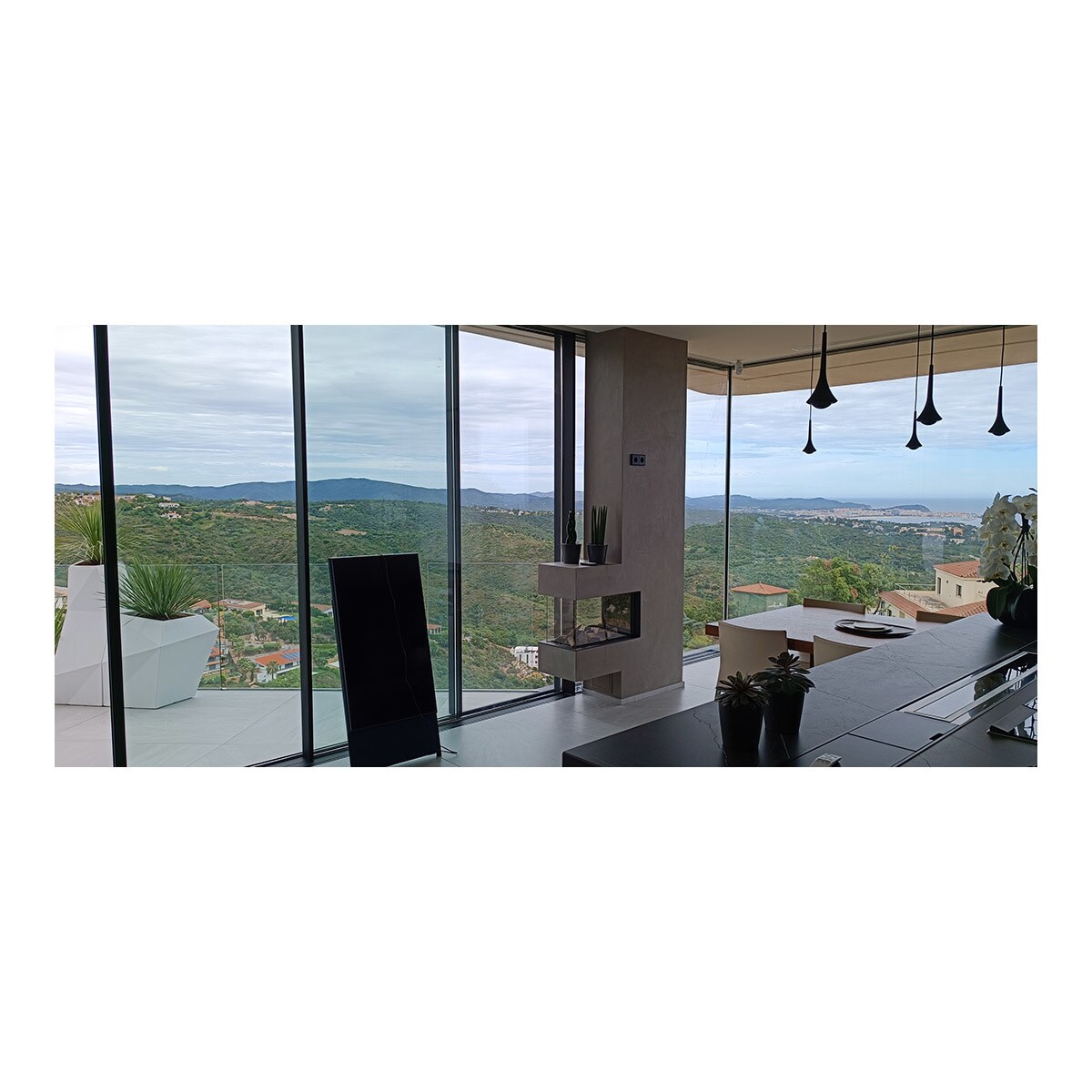 Chimenea Gas Natural Pano 650 Modelo Separador de Ambientes Negro-3