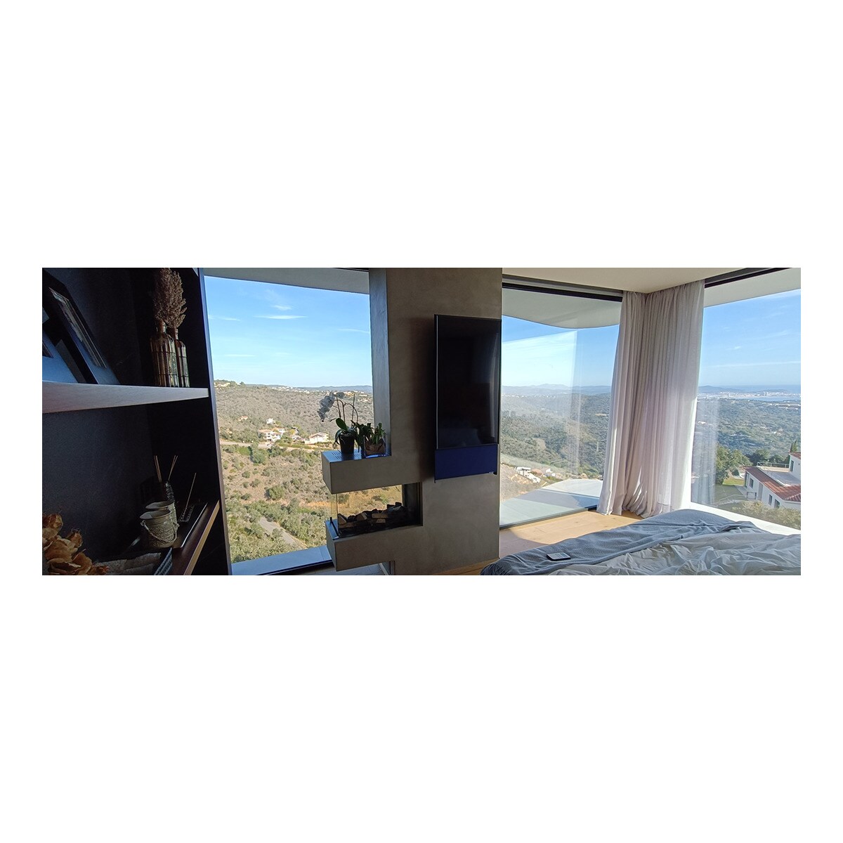 Chimenea Gas Natural Pano 650 Modelo Separador de Ambientes Negro-4