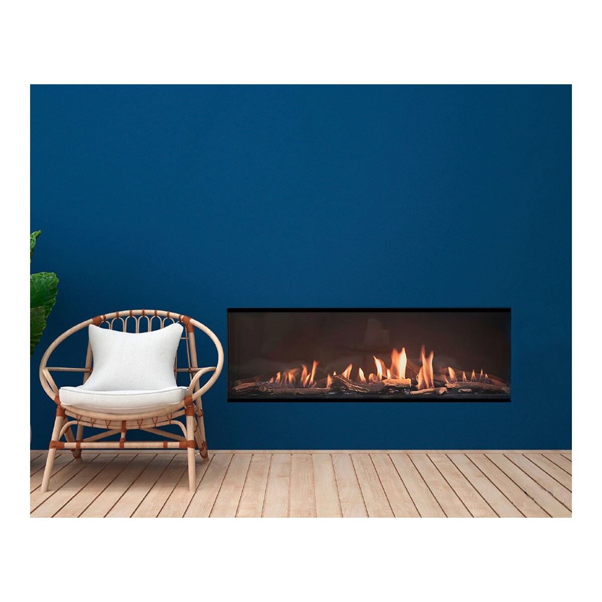 Chimenea Gas Natural Pano 1100 Frontal Negro-2