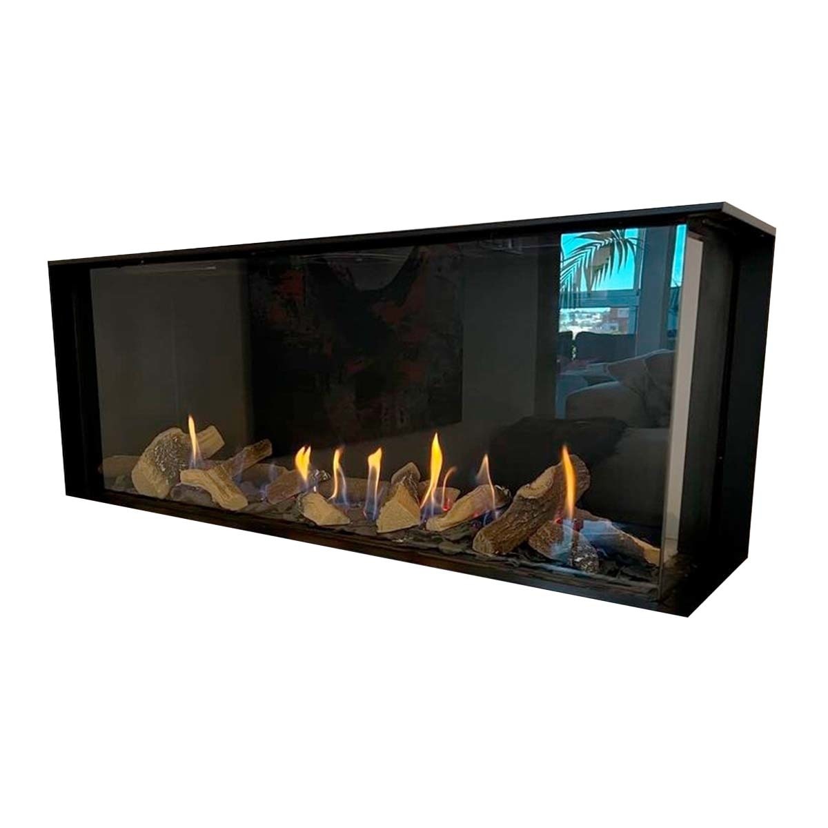 Chimenea Gas Natural Pano 1100 Esquinera Derecha Negro-1