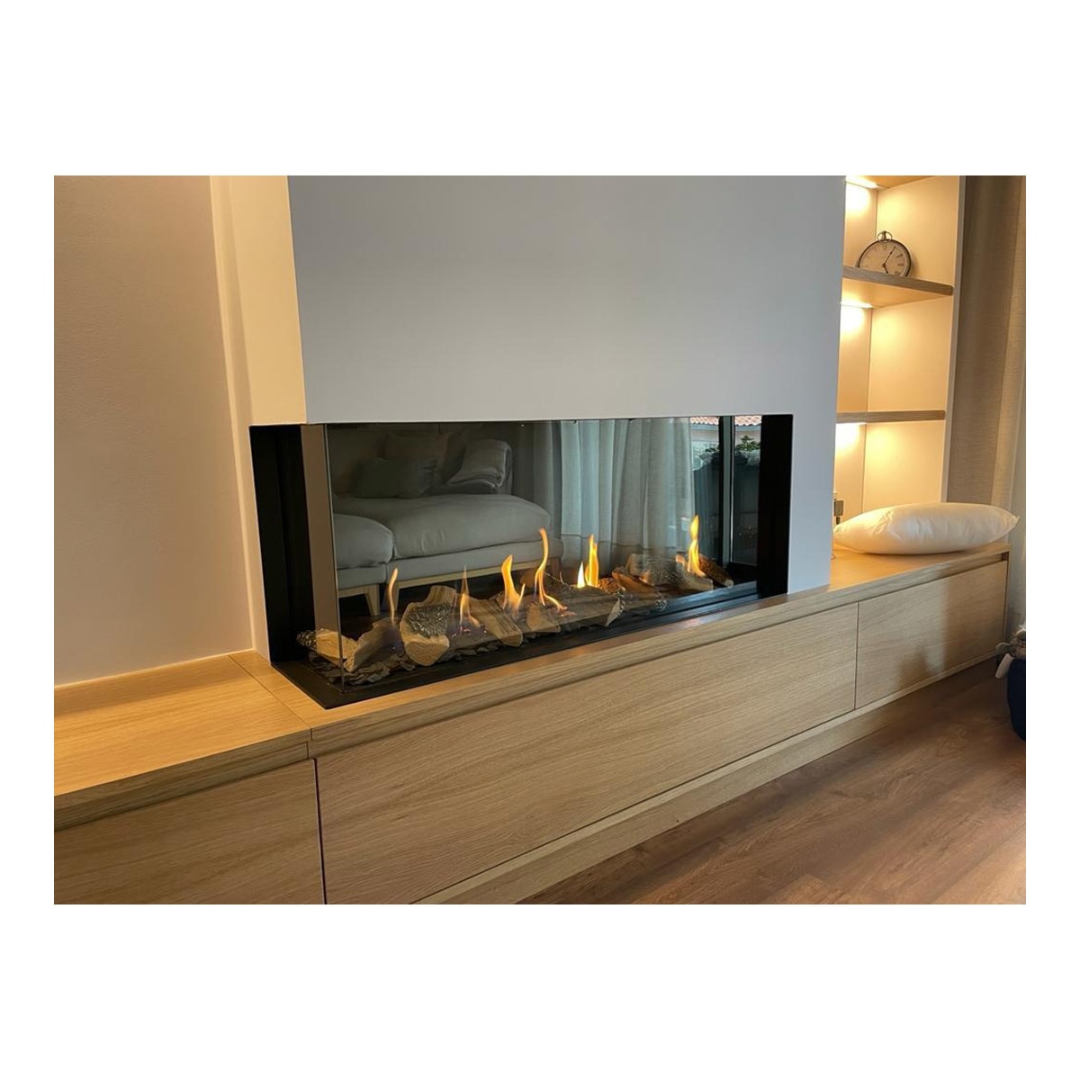 Chimenea Gas Natural Pano 1100 Esquinera Izquierda Negro-3