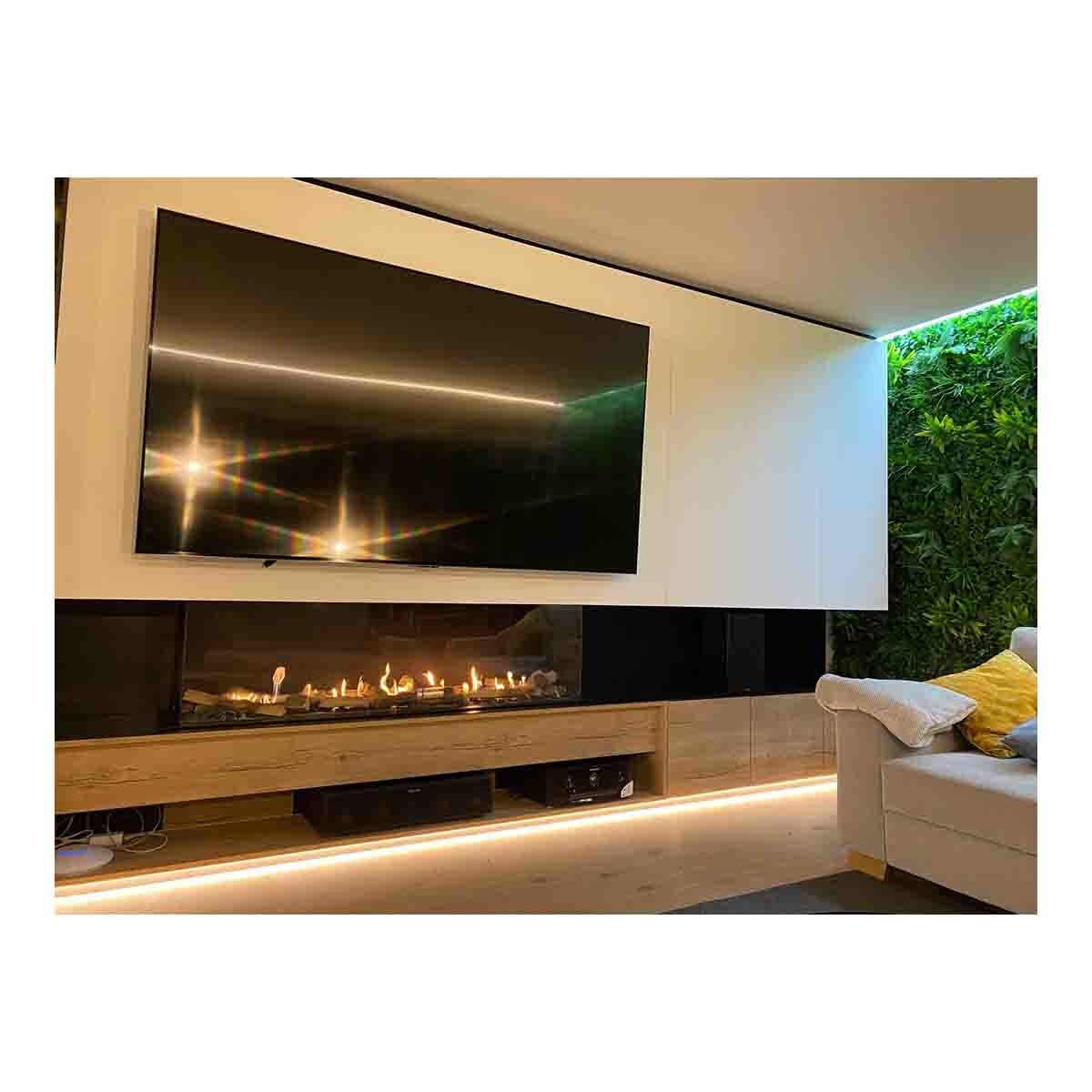 Chimenea Gas Natural Pano 1600 2 Esquinas Negro-2