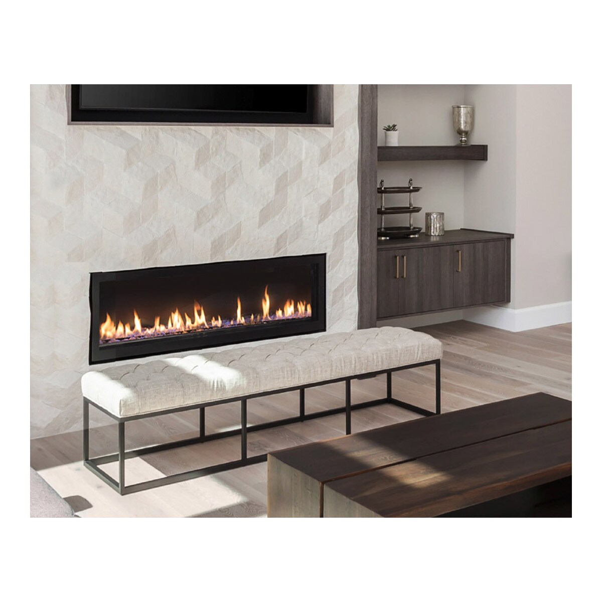 Chimenea Gas Natural Pano 2000 Frontal Negro-2