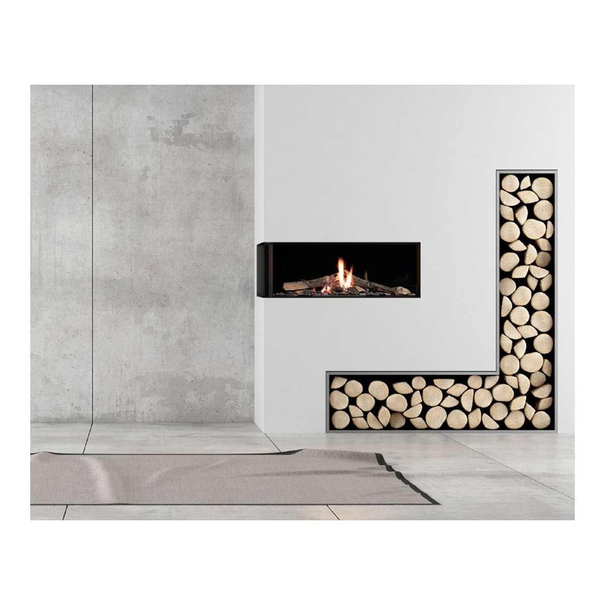 Chimenea Gas LPG Pano 650 Esquinera Izquierda Negro-2