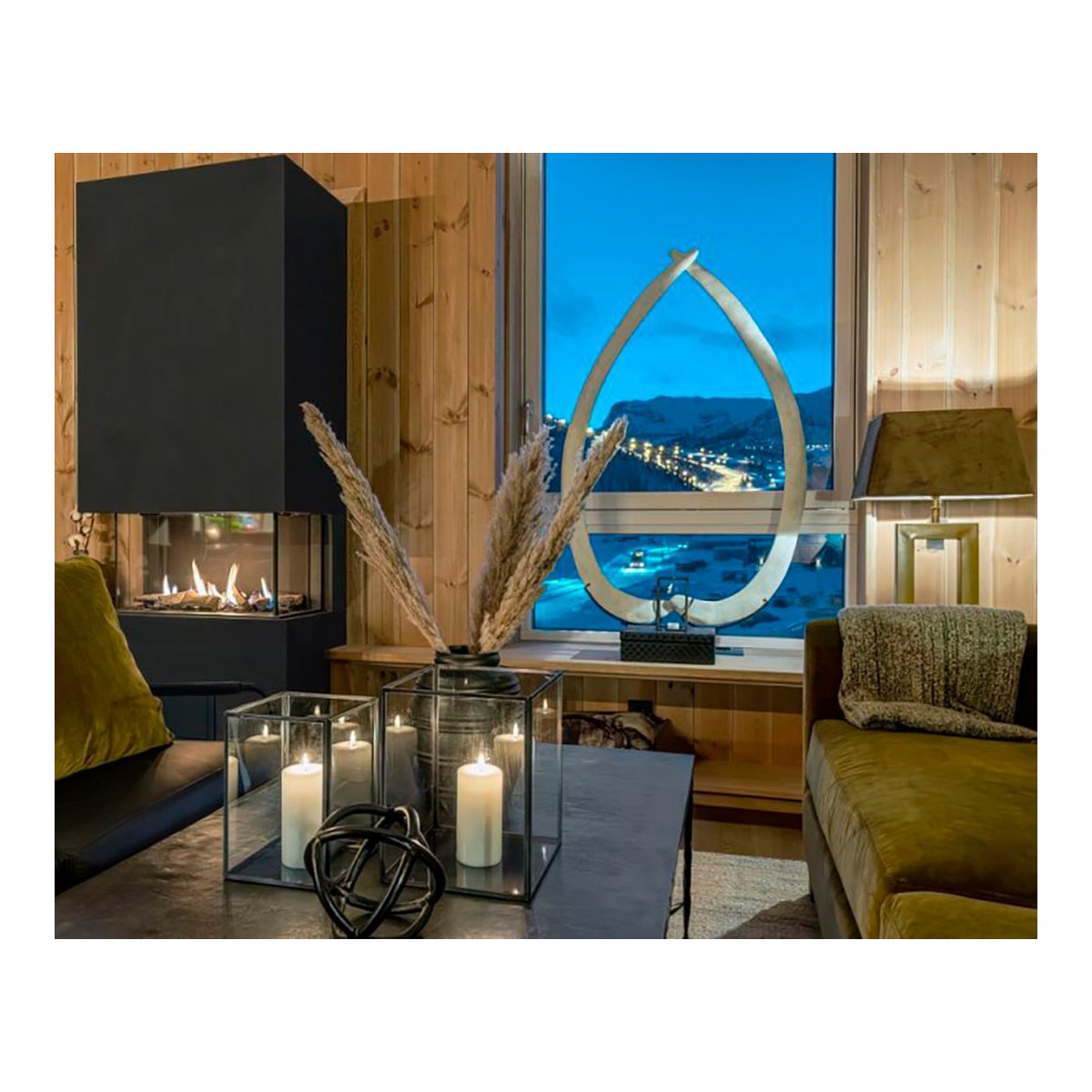 Chimenea Gas LPG Pano 650 2 Esquinas Negro-2